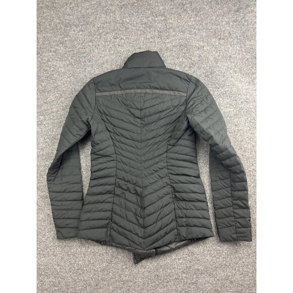 Athleta Jacket Womens XXS Black Down Puffer Moto Asym Zip Quilted Warm Travel - Picture 6 of 6